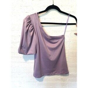 AQUA Ladies Lavender One Shoulder Puff Sleeve Top, Size Small, NWT!